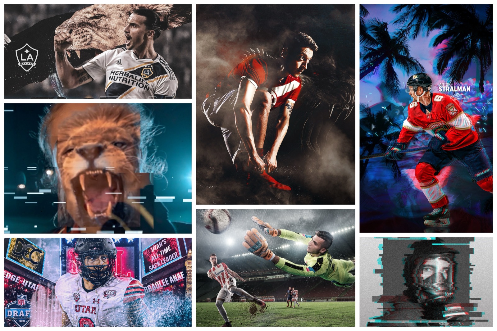 Cinematic action photography moodboard